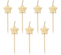Sparkling Gold Star Birthday Candles - Pack of 6 - Elegant Design for Celebrati