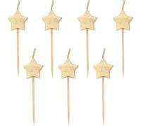 Sparkling Gold Star Birthday Candles - Pack of 6 - Elegant Design for Celebration Decorations