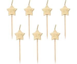 Sparkling Gold Star Birthday Candles - Pack of 6 - Elegant Design for Celebration Decorations