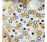 Sparkling Gold Stars Confetti 100pcs, 60th Birthday Confetti, Perfect for Parties, Events, and Celebrations, Glitter Sprinkles for Birthday Party, Anniversary & Wedding Table Decoration