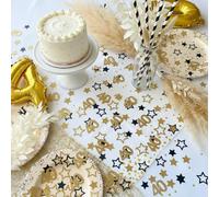 Sparkling Gold Stars Confetti 200pcs, 40th Birthday Confetti, Perfect for Parties, Events, and Celebrations, Glitter Sprinkles for Birthday Party, Anniversary & Wedding Table Decoration