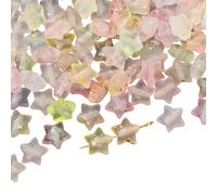 Sparkling Gradient Color Acrylic Star Shaped Bead Crafting Materials for Bracelets Phone Chains Jewelry Accessories Handmade Bead with Gold Finish