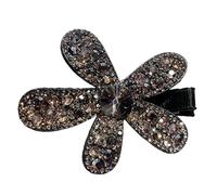 Sparkling Hair Clips, Rhinestone 3D Floral Barrettes, Standard Size Hairpin with Metal, Elegant Accessory, Fashion Pin with Shiny Design, Hair Jewelry for Bridal Wedding
