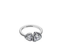 Sparkling Halo Hearts Ring - female - Pandora - Rings - White - 52 MM - Accessories 52 MM