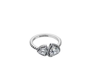 Sparkling Halo Hearts Ring - female - Pandora - Rings - White - 52 MM - Accessories 52 MM