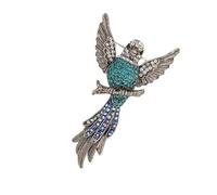 Sparkling Hawks Brooch Retro Cartoon Design Rhinestones Embellished Alloy Materials Decorative Pin For Clothing Jackets Sparkling Hawks Brooch For Outerwear Decoration
