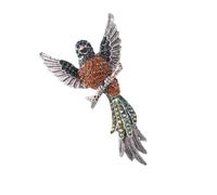 Sparkling Hawks Brooch Retro Cartoon Design Rhinestones Embellished Alloy Materials Decorative Pin For Clothing Jackets Sparkling Hawks Brooch For Outerwear Decoration