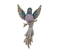Sparkling Hawks Brooch Retro Cartoon Design Rhinestones Embellished Alloy Materials Decorative Pin For Clothing Jackets Fashionable Hawks Jewelry Her