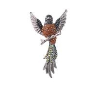 Sparkling Hawks Brooch Retro Cartoon Design Rhinestones Embellished Alloy Materials Decorative Pin For Clothing Jackets Alloy Vintage Hawks Brooch Gift
