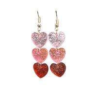 Sparkling Heart Drop Dangle Earrings Valentine's Day Glitter Acrylic Pink Red Heart Earrings Lovely Shiny Love Heart Earrings Birthday Mother's Day Valentine's Day Jewelry, Acrylic, No Gemstone