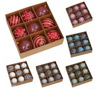 Sparkling Holiday Decor Essentials Nine Shimmering Ball Ornaments at an Size of Eight Centimeters Each (Blue)