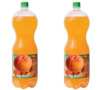 Sparkling Juice Drink 2L - Refreshing Fruity Soft Drink - Large Bottle for Sharing - FF (Pack of 2, Peach)