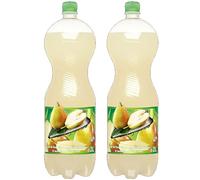 Sparkling Juice Drink 2L - Refreshing Fruity Soft Drink - Large Bottle for Sharing - FF (Pack of 2, Pear)