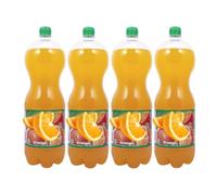 Sparkling Juice Drink 2L - Refreshing Fruity Soft Drink - Large Bottle for Sharing - FF (Pack of 4, Orange)