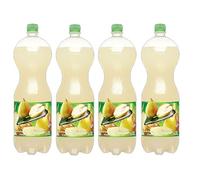 Sparkling Juice Drink 2L - Refreshing Fruity Soft Drink - Large Bottle for Sharing - FF (Pack of 4, Pear)