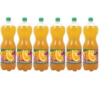 Sparkling Juice Drink 2L - Refreshing Fruity Soft Drink - Large Bottle for Sharing - FF (Pack of 6, Orange)