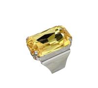 Sparkling Large Rectangle Rhinestone Open Statement Ring for Women Exaggerated Big Geometric Crystal Stone Thick Chunky Finger Adjustable Band Rings Wedding Brides Prom Party Cocktail Fashion Jewelry