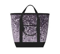 Sparkling Lavender Lady Glitter Shiny Decor Art,Lunch Bags Large Capacity Insulated Tote Bag For Women Men Work Picnic Travel
