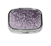 Sparkling Lavender Lady Glitter Shiny Decor Art,Meta Pill Box 2 Compartment Medicine Case,Portable Organizer,Rectangle Meta Portable Organizer Pill Box 2116 Compartment Medicine Case