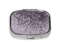 Sparkling Lavender Lady Glitter Shiny Decor Art,Meta Pill Box 2 Compartment Medicine Case,Portable Organizer