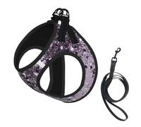 Sparkling Lavender Lady Glitter Shiny Decor Art,Pet Harness,Adjustable Reflective Dog Harness,Pet Leash Vest,M