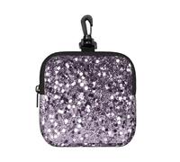 Sparkling Lavender Lady Glitter Shiny Decor Art, Square Zipper Storage Bag, Neoprene Coin Purse, Small Wallets, Change Pouch, Change Purse