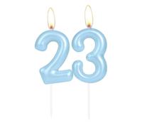 Sparkling Light Blue 23rd Birthday Number Candle, Pearl Blue Number 23 Cake Candle, Birthday Cake Topper Cupcake Girl Boy, Wedding Anniversary Decoration