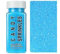 Sparkling Light Blue Sanding Sugar - 130g, Edible Sugar Crystals, Sprinkles Cake Decorations for Cookies, Cakes, Ice Cream & Cupcakes, Ideal for Birthday, Wedding & Party Baking