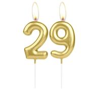 Sparkling Light Golden 29th Birthday Number Candle, Golden Number 29 Cake Candle, Birthday Cake Topper Cupcake Girl Boy, Wedding Anniversary Decoration