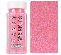 Sparkling Light Pink Sanding Sugar - 130g, Edible Sugar Crystals, Sprinkles Cake Decorations for Cookies, Cakes, Ice Cream & Cupcakes, Ideal for Birthday, Wedding & Party Baking