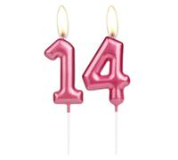Sparkling Light Rose 14th Birthday Number Candle, Rose Number 14 Cake Candle, Birthday Cake Topper Cupcake Girl Boy, Wedding Anniversary Decoration