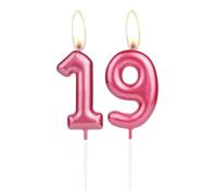Sparkling Light Rose 19th Birthday Number Candle, Rose Number 19 Cake Candle, Birthday Cake Topper Cupcake Girl Boy, Wedding Anniversary Decoration