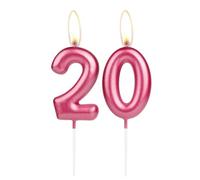 Sparkling Light Rose 20th Birthday Number Candle, Rose Number 20 Cake Candle, Birthday Cake Topper Cupcake Girl Boy, Wedding Anniversary Decoration