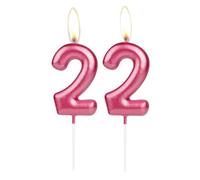 Sparkling Light Rose 22nd Birthday Number Candle, Rose Number 22 Cake Candle, Birthday Cake Topper Cupcake Girl Boy, Wedding Anniversary Decoration