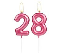 Sparkling Light Rose 28th Birthday Number Candle, Rose Number 28 Cake Candle, Birthday Cake Topper Cupcake Girl Boy, Wedding Anniversary Decoration