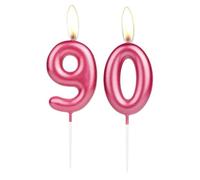 Sparkling Light Rose 90th Birthday Number Candle, Rose Number 90 Cake Candle, Birthday Cake Topper Cupcake Girl Boy, Wedding Anniversary Decoration