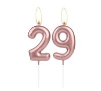 Sparkling Light Rose Gold 29th Birthday Number Candle, Rose Gold Number 29 Cake Candle, Birthday Cake Topper Cupcake Girl Boy, Wedding Anniversary Decoration