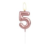 Sparkling Light Rose Gold 5th Birthday Number Candle, Rose Gold Number 5 Cake Candle, Birthday Cake Topper Cupcake Girl Boy, Wedding Anniversary Decoration
