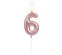Sparkling Light Rose Gold 6th Birthday Number Candle, Rose Gold Number 6 Cake Candle, Birthday Cake Topper Cupcake Girl Boy, Wedding Anniversary Decoration