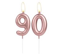 Sparkling Light Rose Gold 90th Birthday Number Candle, Rose Gold Number 36 Cake Candle, Birthday Cake Topper Cupcake Girl Boy, Wedding Anniversary Decoration