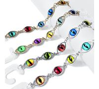 Sparkling Metal Shoe Charm Chains, Gold Silver Chain Shoes Accessories for Women and Men, Bling Colorful Gems Eyes Charms for Clog Shoes Decoration Birthday Gifts Party Charms.（4PCS）