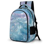 Sparkling Ocean Waves with Pastel Stars Backpack for School Travel Work