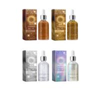 Sparkling Oil for the Body,Shimmer Body Oil for Body & Hair,Nourishing & Glowy Bodies Shimmering,Moisturize Non Sticky Glow Shimmer Lotion Face and Bodies Smooth Light Shimmer Glow (4PC, 30ml)