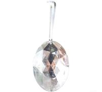 Sparkling Oval Acrylic Gemstone Pendants for Holiday Tree Ornaments, Lightweight Design with Faceted Cuts to Add Shine and Style to Seasonal Decor (Silver)