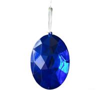 Sparkling Oval Acrylic Gemstone Pendants for Holiday Tree Ornaments, Lightweight Design with Faceted Cuts to Add Shine and Style to Seasonal Decor (Blue)
