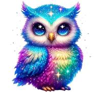 Sparkling Owl Bird PVC Vinyl Car Decals Stickers Waterproof Self-Adhesive Decals for Cars, Laptops, Trucks, Motorcycles Wall Window Luggage Scratch Cover Door Decor Sticker