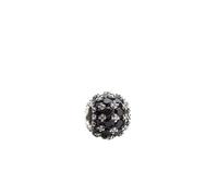 Pandora Moments Sterling silver charm with black crystal and clear cubic zirconia