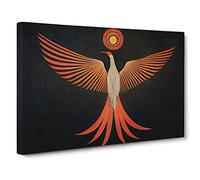 Sparkling Phoenix Bird Canvas Wall Art Print 30x20 Inch