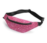 Sparkling Pink Glitter Belt Bag for Men & Women, Fanny Pack Everywhere with Adjustable Strap, Small Waist Pack for Travel Walking Running Hiking Cycling