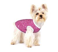Sparkling Pink Glitter,Cotton Sleeveless Pet T-Shirt Soft Stretchy Puppy Breathable Vest,M